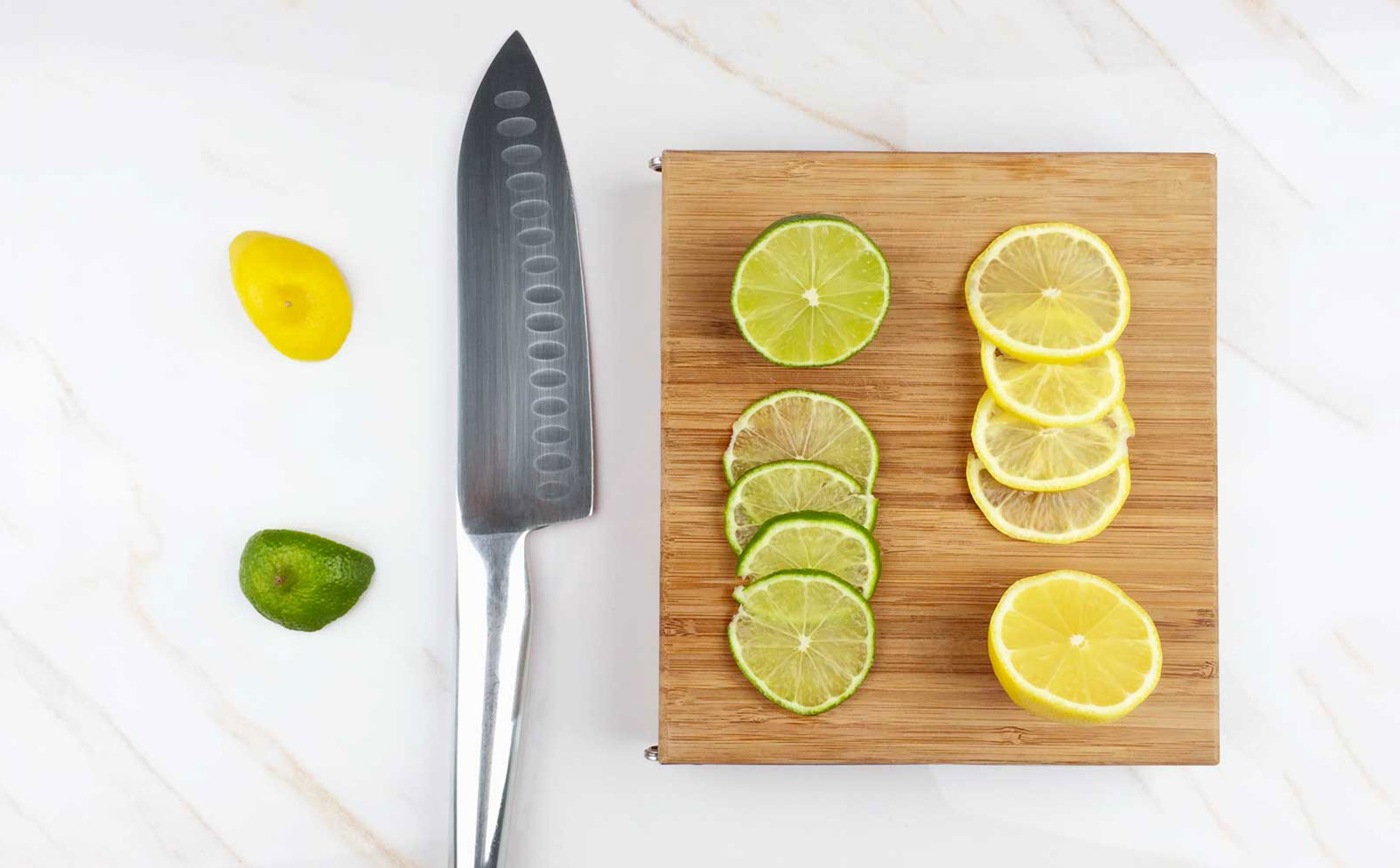 Bambleu 4-in-1 folding cutting board by Stumpf Studio saves storage space in small kitchens