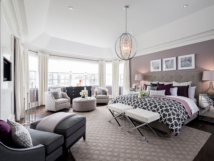 Beautiful Bedroom In A Traditional Model House In Ontario