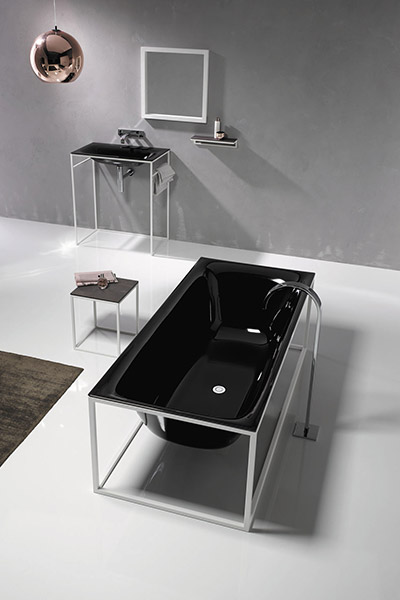 BetteLux Shape Collection By Bette Black Bath With White Frame