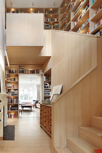 Book Tower House - Bookcases Around Wooden Staircase