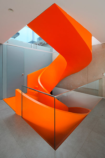 Casa Blanca Spectacular Orange Spiral Staircase