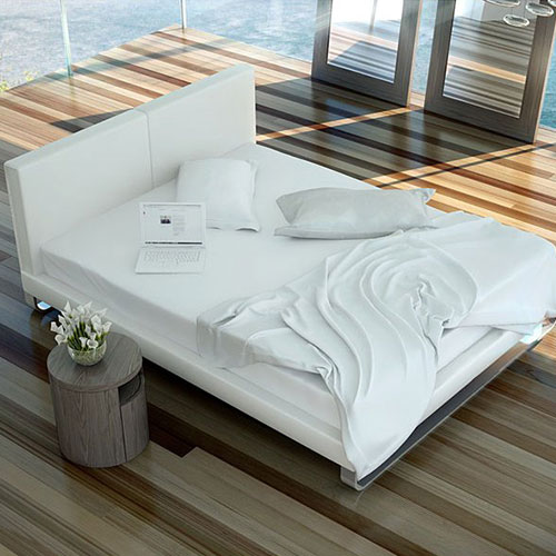 Chelsea Bed White Leather