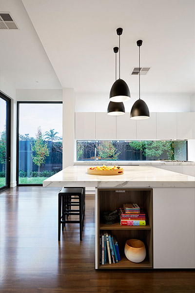 East Malvern Residence Modern Kitchen With Garden View