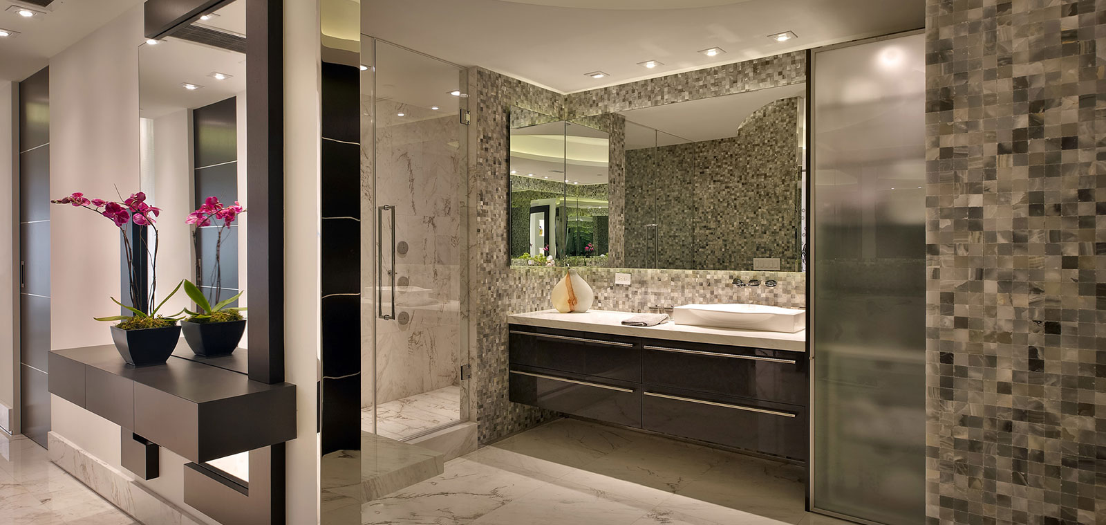 Eclectic Master Bathroom In A Modern Penthouse In Hollywood