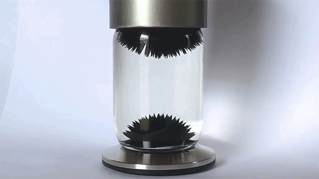 Ferroflow - mesmerizing ferrofluid sculpture for home office presentation