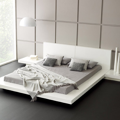 Fujian Modern Platform Bed And 2 Night Stands Queen