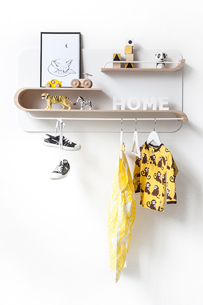 Functional shelving collection for kids room