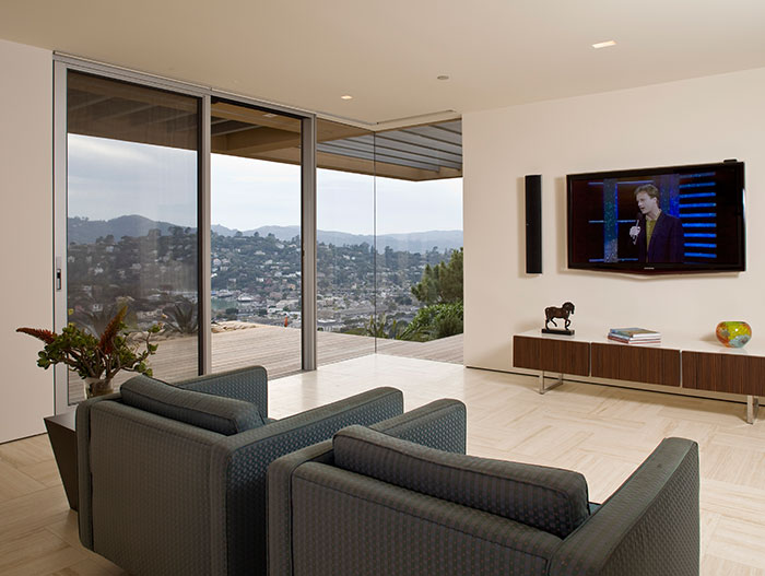 Garay Residence - Modern Media Room With Spectacular Views Of San Francisco Bay