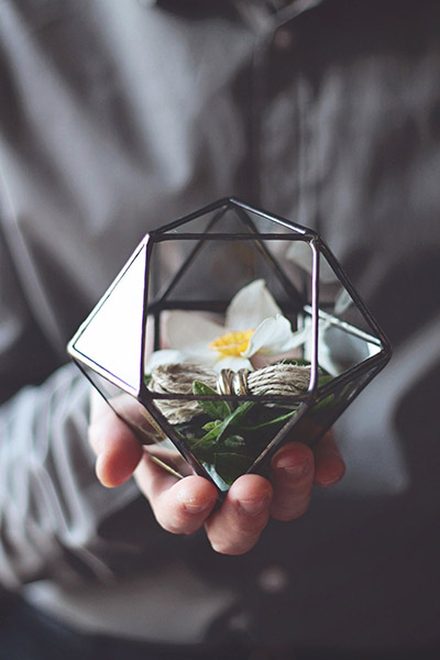 Handmade geometric glass terrarium gift idea