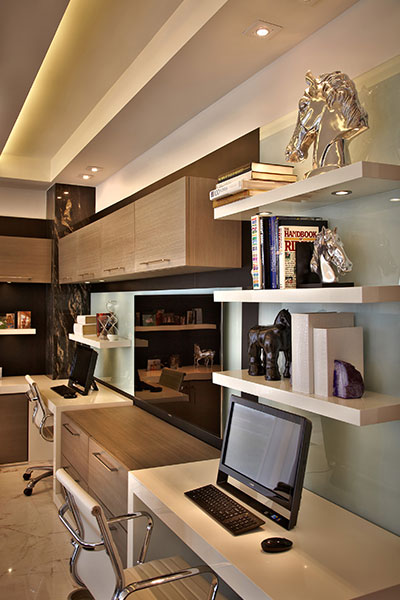 Home Office Area In A Modern Penthouse In Hollywood
