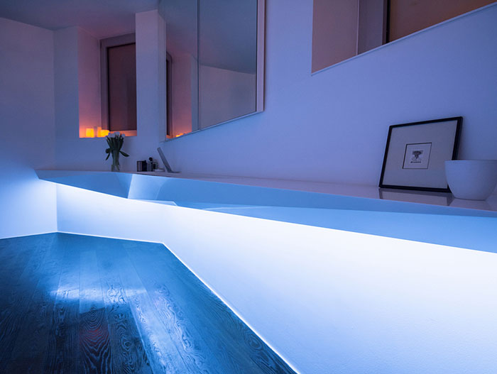 Ice bath contemporary bathroom LED lights