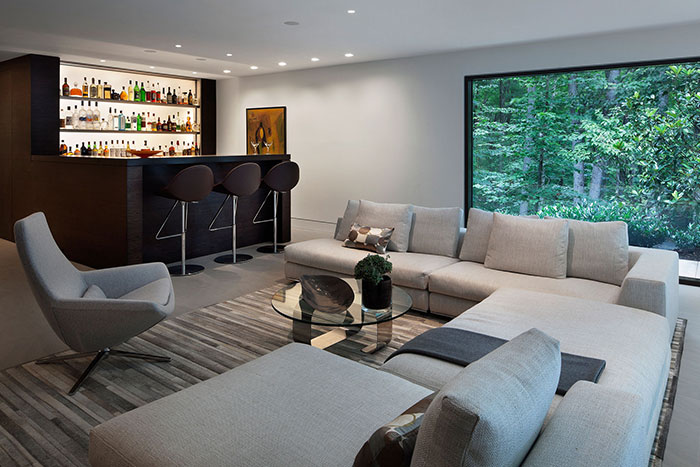 Living Room And Bar In New Canaan Connecticut