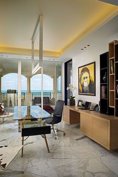 Luxurious Home Office In Stunning Florida Apartment By Pepe Caldern Design