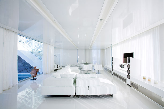 Luxurious House In Athens Modern White Living Room