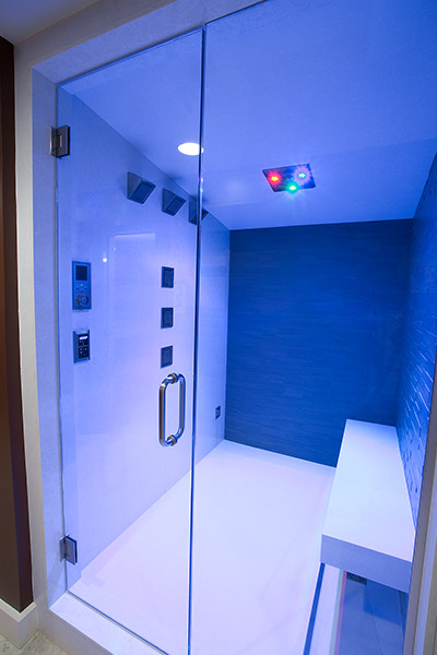 Modern Bathroom Design With LED Color Changing Shower Head