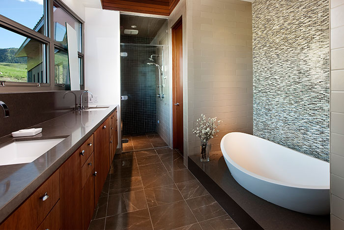 Modern Brown Bathroom Design In Wyoming