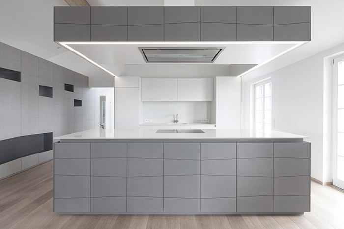 Modern Grey Kitchen In Penthouse