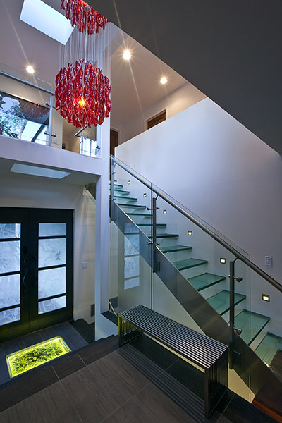 Modern Interior With Glass Staircase