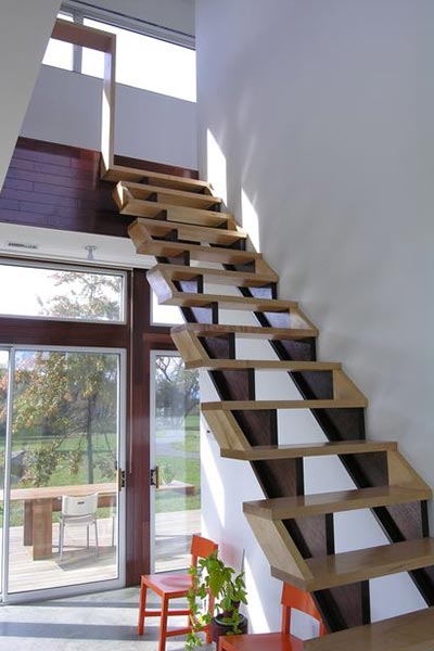 Modern Staircase Design Leading To The First Floor Of A Vacation House