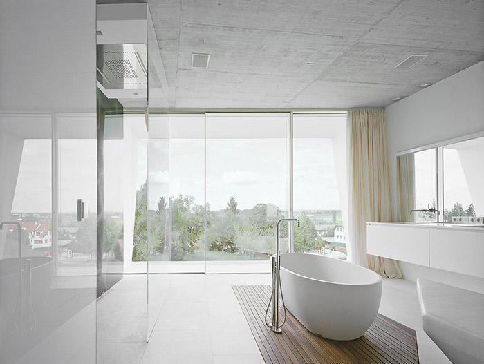 Modern White Bathroom With Amazing View