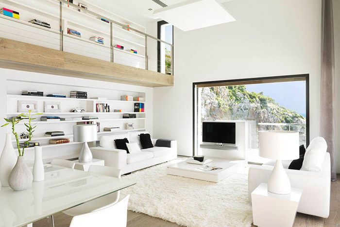 Pure White Modern Living Room Design