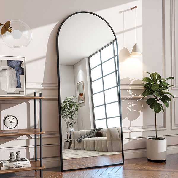 Queenborough Oversized Full Length Mirror Arch Floor Mirror Wall Mirror Hanging Or Leaning Full Body Mirror With Stand