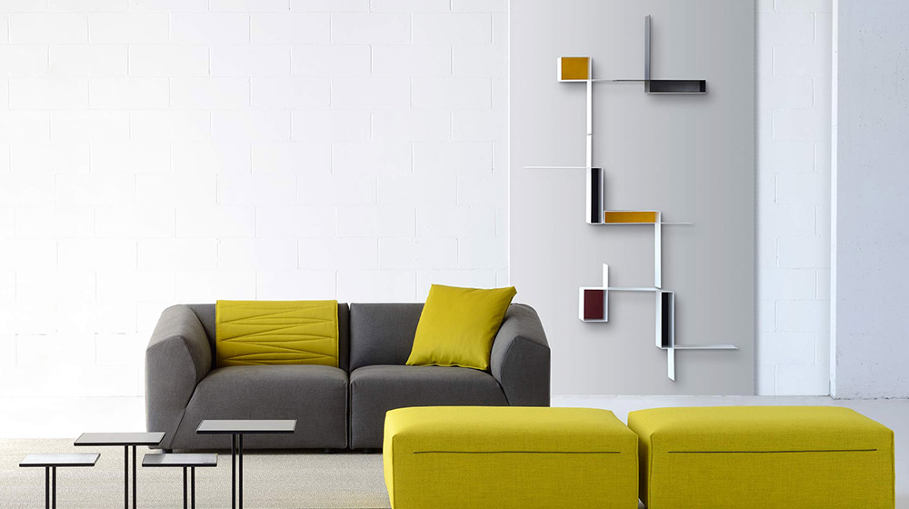 Randomissimo Sectional floating plate bookcase by MDF Italia