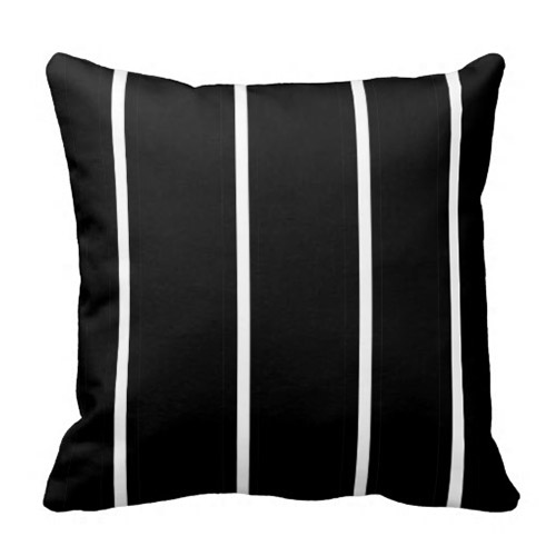 Striped Black And White Square Throw Pillow