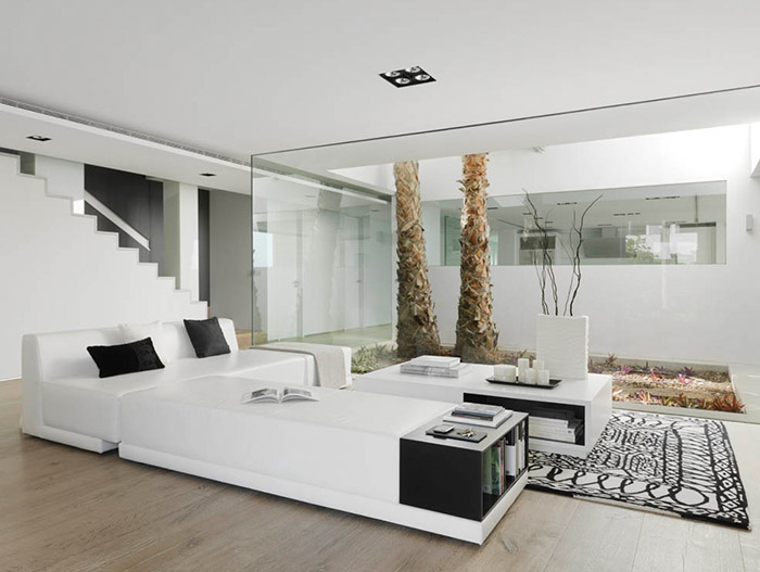 Stylish Black And White Living Room Design in Granada Spain