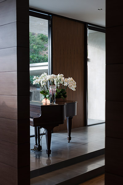 Stylish home with piano at the entryway