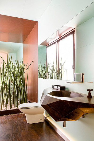 Custom furniture inside modern bathroom by Pascali Semerdjian Architects