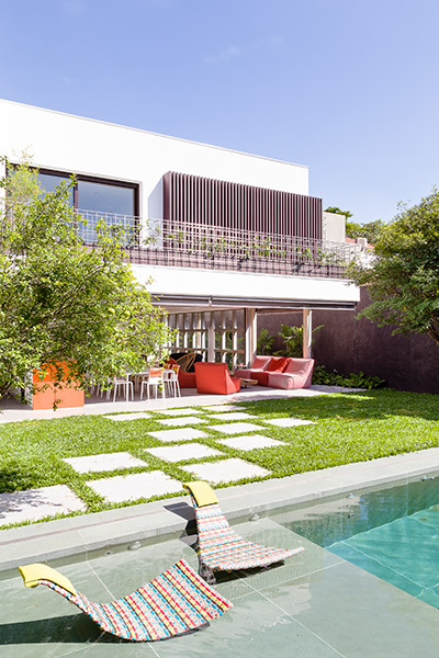 Beautiful outdoor swimming pool and garden area - AA House by Pascali Semerdjian Architects