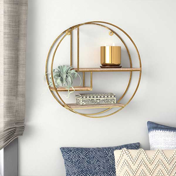 Aberdeen 3 Piece Circle Solid Wood Wall Mounted Shelf