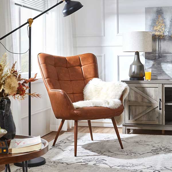 Aichele Faux Leather Wingback Chair