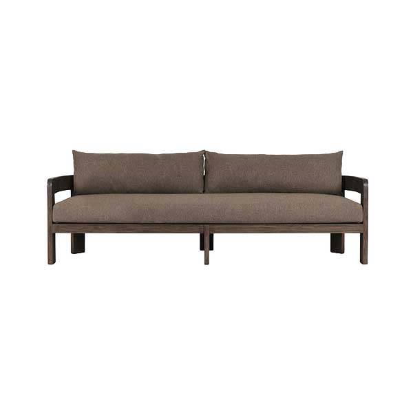 Albert Outdoor Sofa - brown upholstered teak outdoor sofa