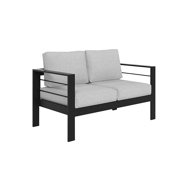 Black metal outdoor sofa