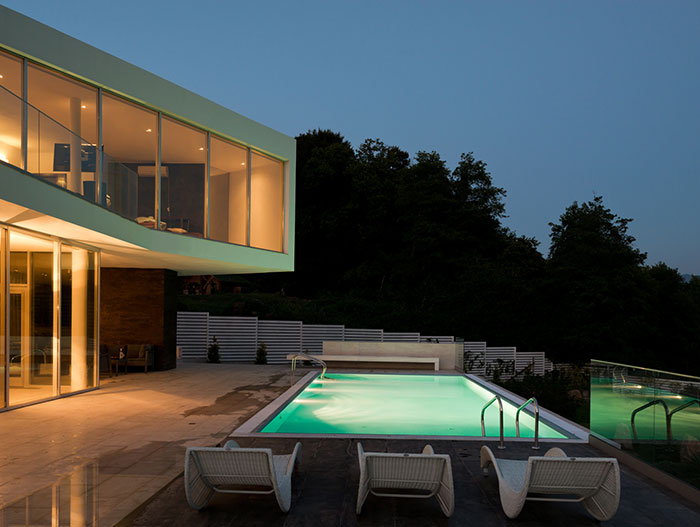 Amazing pool outside of fantastic contemporary home in Sochi, Russia