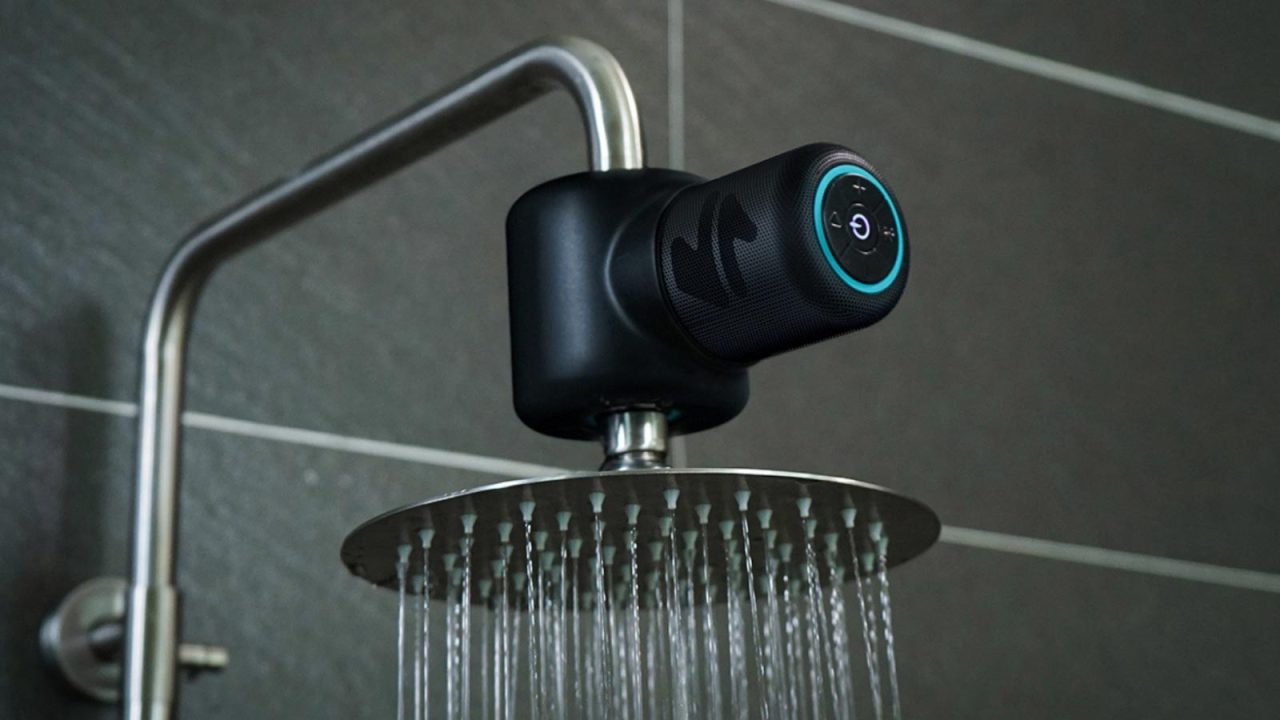 Ampere’s Shower Power is a Bluetooth speaker powered entirely by water