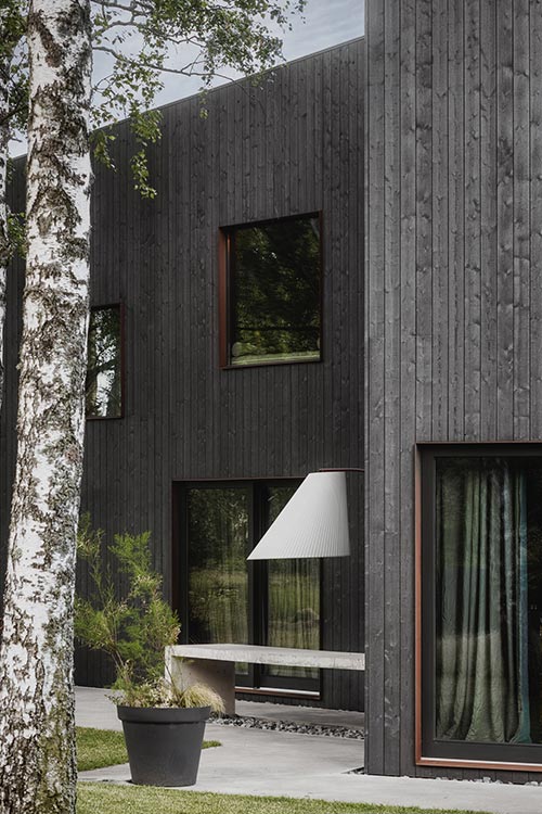 Gray timber house in Latvia