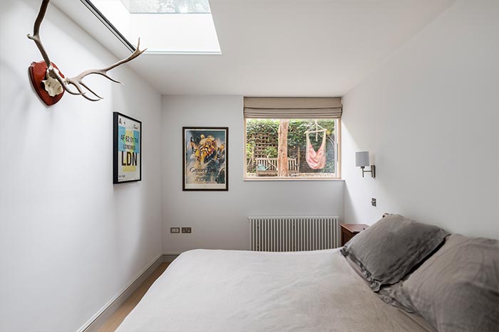 Barons Court basement extension and redesign by Rees Architects - bedroom design