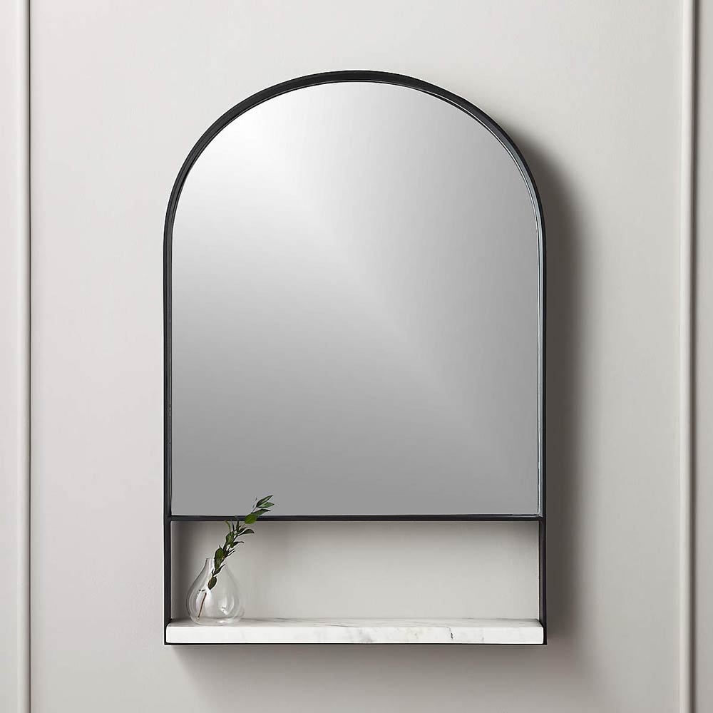 Wall Bathroom Mirror with Marble Shelf