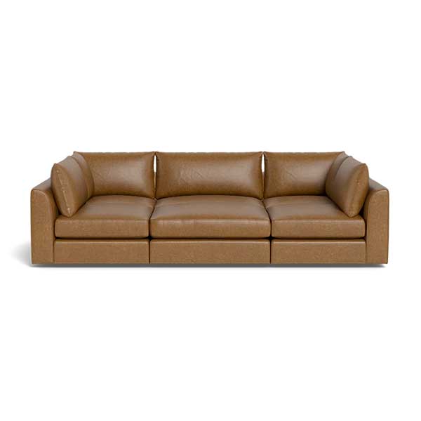 Beckham Modular Leather 6-Seat Pit Sectional