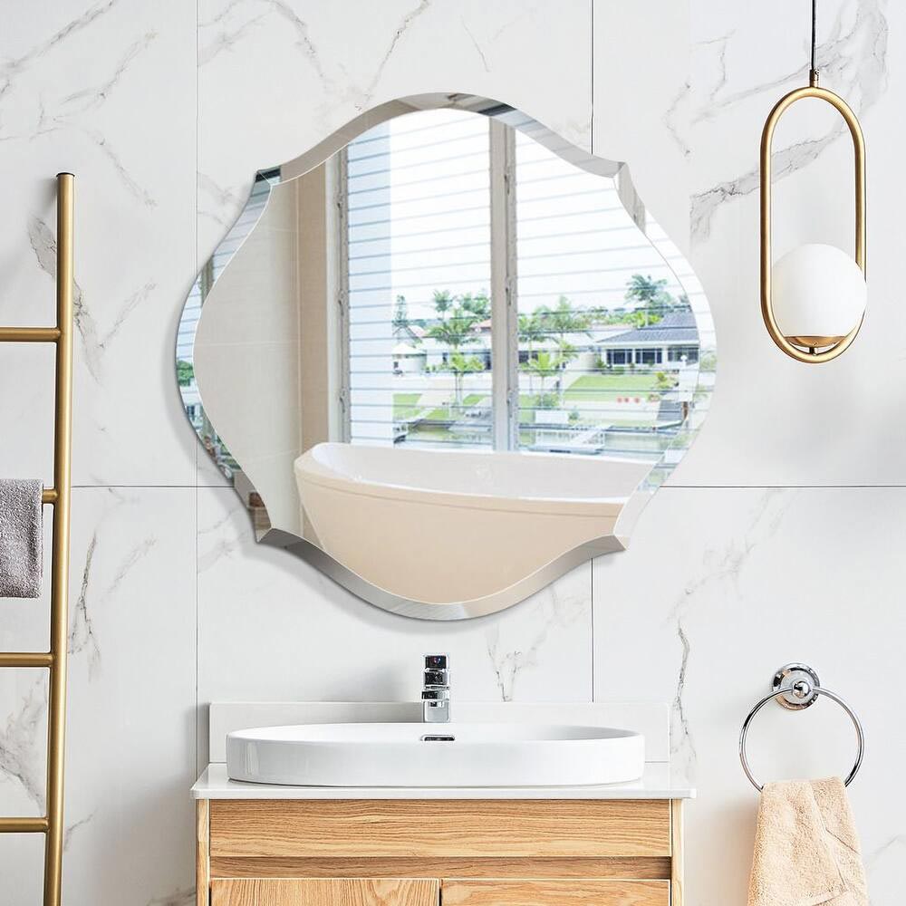 Beveled Accent Frameless Mirror for sale - great for small and large bathroom, powder room, living room, hallway or bedroom