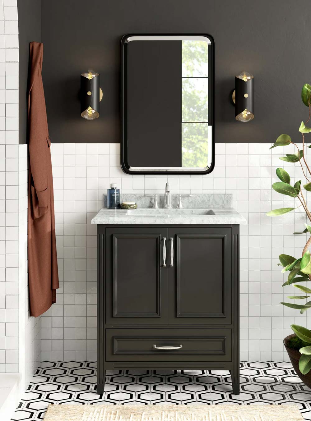 Zadie Black Beveled Modern & Contemporary Accent Mirror