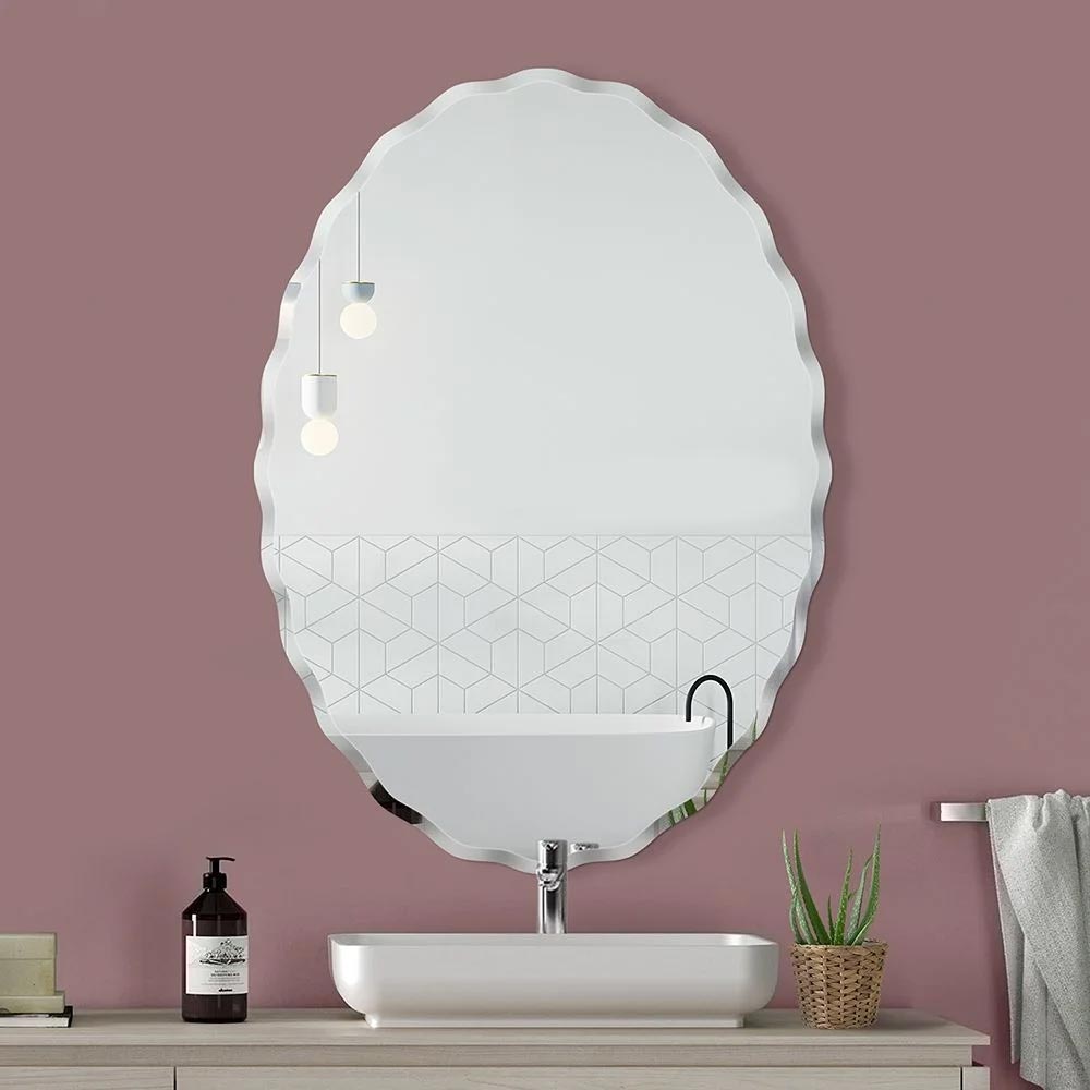 Beveled Oval Venetian Frameless Wall Mirror