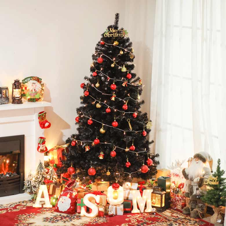 Black artificial Xmas tree - perfect for Halloween and Christmas