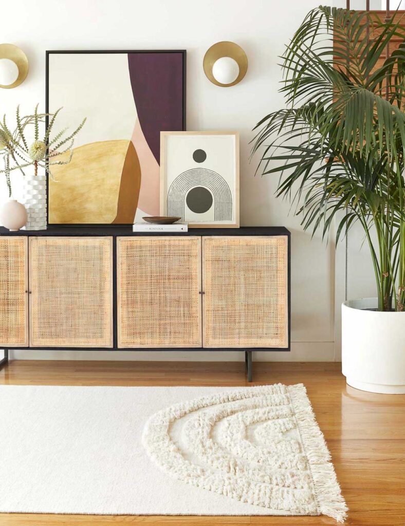 Black rattan sideboard - this modern sideboard is perfect for the living room or dining room