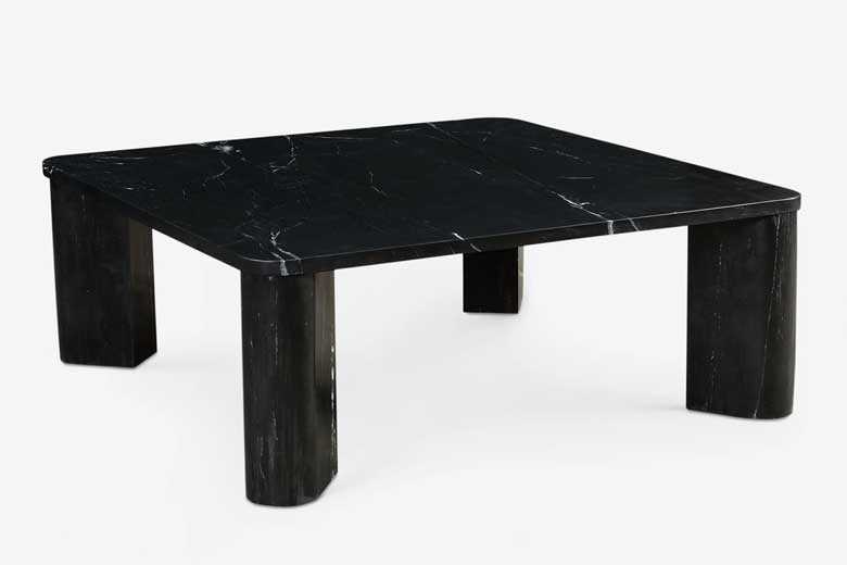 Black solid marble coffee table for sale, perfect for a modern living room