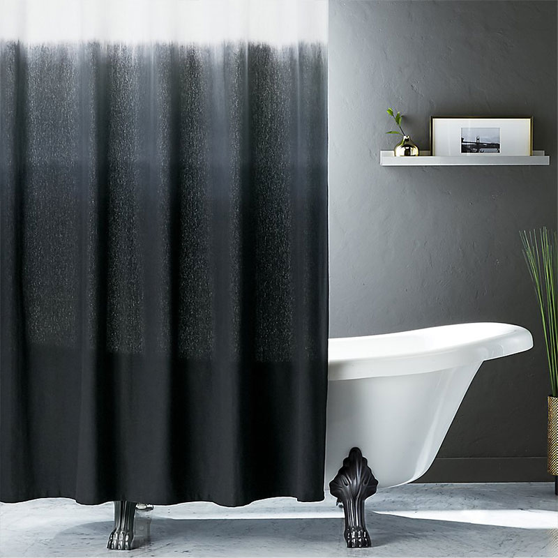 Shopping guide: Black, stylish shower curtain to upgrade your bathroom decor - Ombre Black Shower Curtain CB2