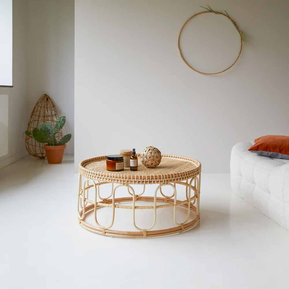 Boho rattan coffee table for sale